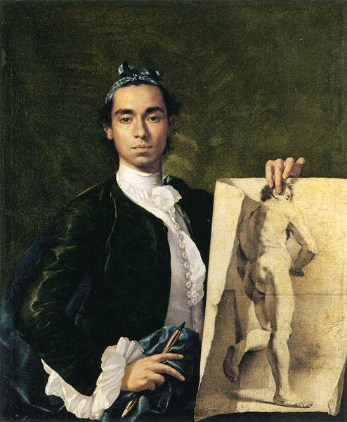 Luis Egidio Melendez portrait Holding an Academic Study China oil painting art
